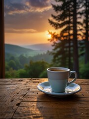 Morning Coffee with a Mountain View