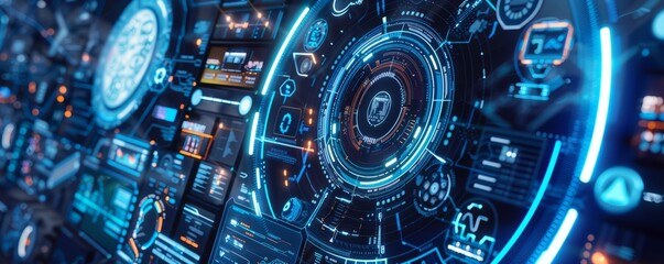 Futuristic technology collage with advanced gadgets, holograms, and sleek designs, 4K hyperrealistic photo