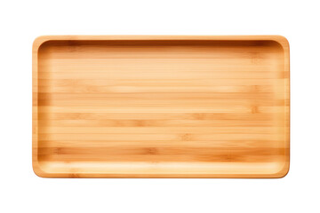 A sustainable and eco-friendly serving tray made from bamboo or other renewable materials, promoting a conscious lifestyle. ,Isolated on white background