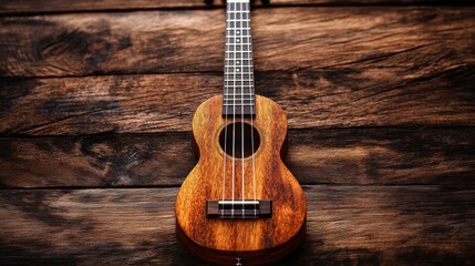 Obraz premium Ukulele on Wooden Background