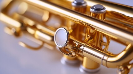 Naklejka premium Golden Brass Trumpet Close-Up