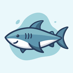 Mascot blue shark logo character cartoon vector illustration