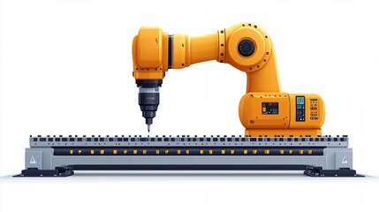 Fototapeta premium Industrial Automation: Robotic Arm Precision Drilling 
