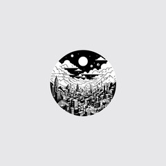 illustration vector graphic of  black city