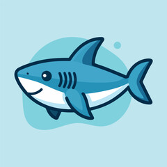 Mascot blue shark logo character cartoon vector illustration