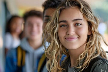 Obraz premium Joyful Moments Among Friends in a School Setting