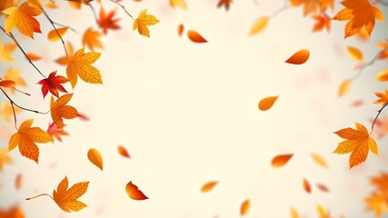 Obraz premium Floating Autumn Leaves with Clear Text Center