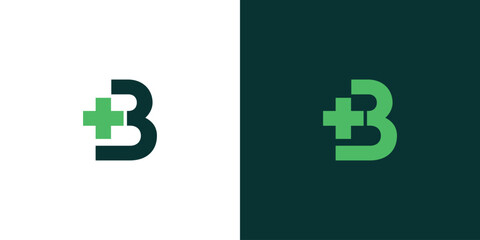 Simple and modern letter B combination health logo design © Rusly