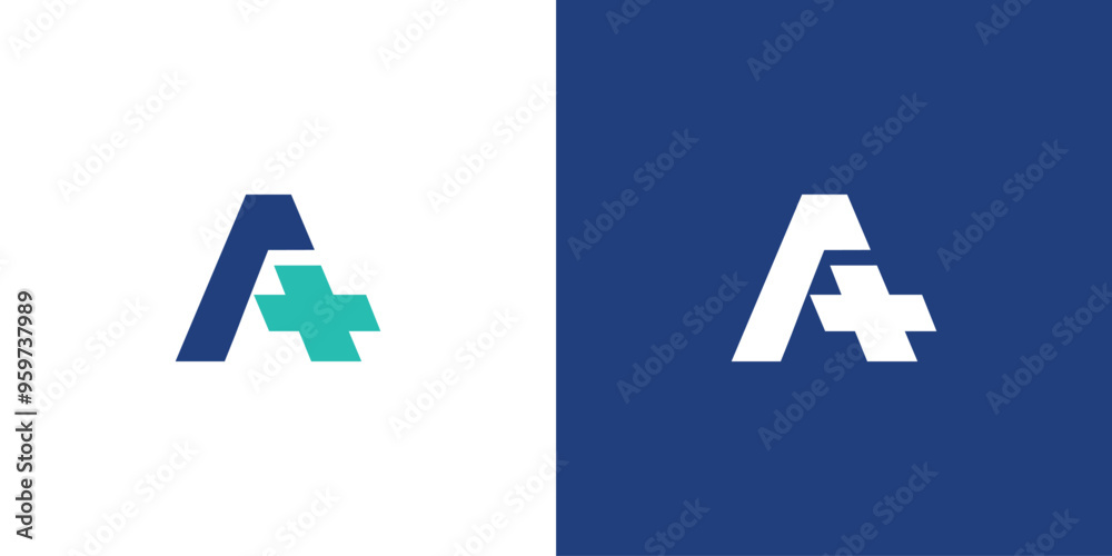 Wall mural simple and modern letter a combination health logo design