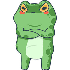 Cartoon Angry Frog Character