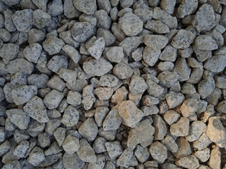 The light and shadow of stones of various sizes in my garden	