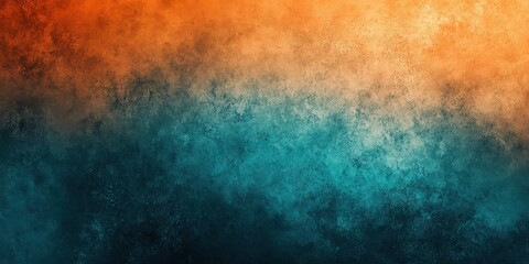 Obraz premium Abstract digital background featuring a rich textured gradient of vibrant orange blending into deep teal, creating a visually striking contrast perfect for contemporary design projects, modern art, an