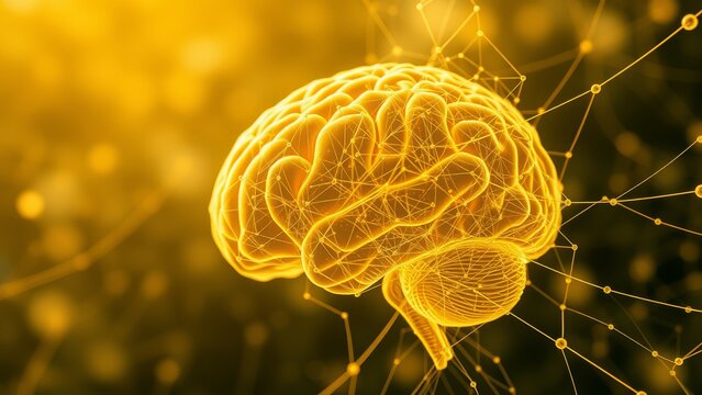 Golden brain with intricate network