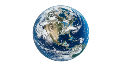 Earth isolated, North American continent