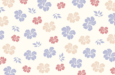 Hibiscus flowers Pattern. Hawaiian Seamless Pattern. Tropical flowers and Leaves. Hawaiian Aloha Shirt. Design for fabric, textile, wallpaper, clothing. floral background. vector illustration