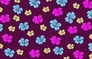 Hibiscus flowers Pattern. Hawaiian Seamless Pattern. Tropical flowers and Leaves. Hawaiian Aloha Shirt. Design for fabric, textile, wallpaper, clothing. floral background. vector illustration