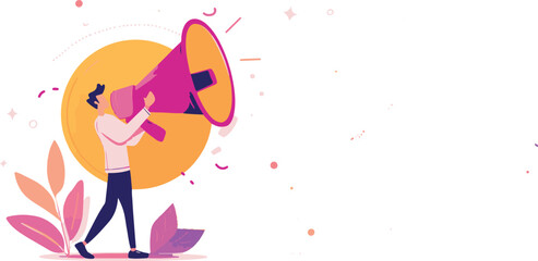 notification or announcement, Follow up customers on online business with big notification bell concept illustration