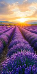 Obraz premium Lavender Fields at Sunset