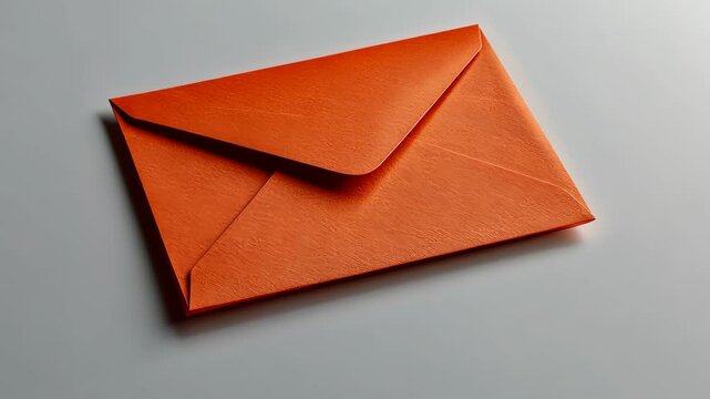 Orange envelope on a gray background