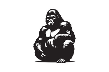 Gorilla  vector art and illustration