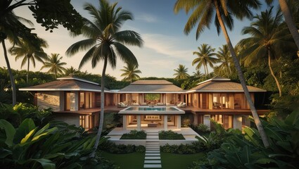 Modern Tropical Villa with Private Pool and Lush Garden