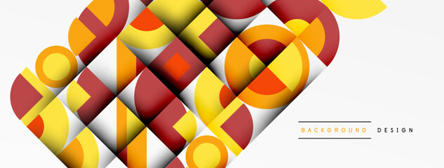 Geometric design abstract background - circles squares