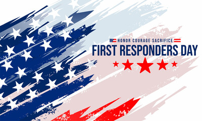 national first responders day greeting design with american flag background vector illustration  