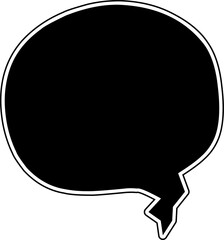 A Black Speech Bubble with Black Outline. Fit for drawing manga manhwa comic purposes