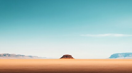desert landscape with mountain and clear sky