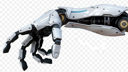 Robot hand isolate on transparency background PNG