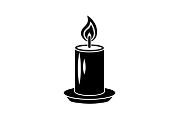 Candle icon, logo isolated on white background