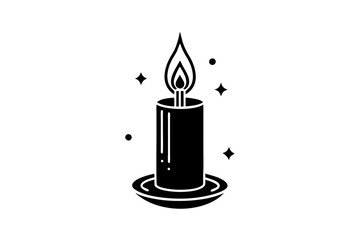 Candle icon, logo isolated on white background