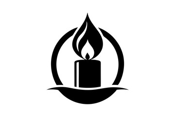 Candle icon, logo isolated on white background
