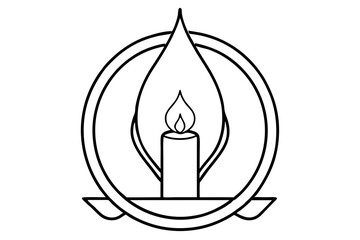 Candle icon, logo isolated on white background