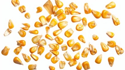 Top view of fresh corn seed isolated on transparency background PNG