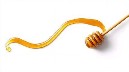 Raw honey drizzled on a wooden honey dipper