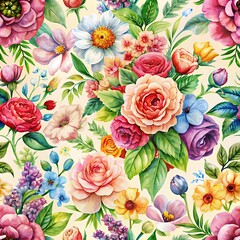 Delicate Flowers Seamless Pattern with Pastel Colors for Soft Designs. Flowers. Patterns. Seamless. Pastel. Soft.