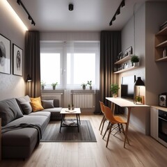 Modern design of a one-room apartmentі. Sleeping 
