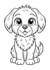 Fun and Engaging Dog Vector Drawing for Kids' Coloring Pages. Perfect for Early Childhood Learning. Dog, Vector, Coloring.Pages, Kids, Learning