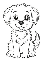 Obraz premium Engaging and Cute Dog Vector Art for Kids' Coloring Pages. Ideal for Early Childhood Education. Dog, Vector, Coloring.Pages, Cute, Education