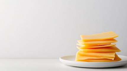 sliced cheese on a plate