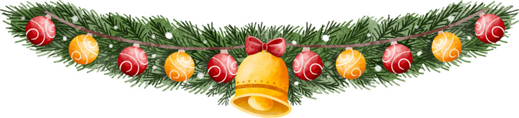 Watercolor Christmas Garland © Stella