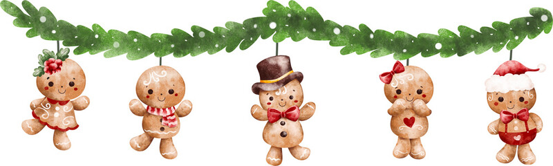 Watercolor Christmas Garland