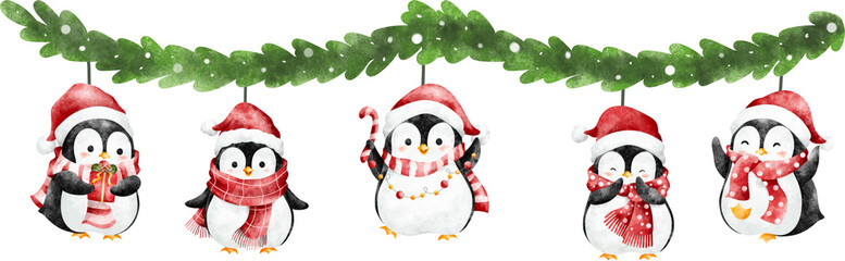 Watercolor Christmas Garland