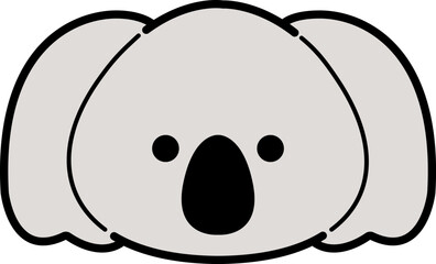 Obraz premium シンプルなコアラの顔のイラスト