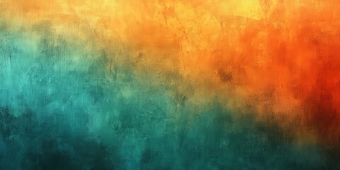 Abstract digital background featuring a rich textured gradient of vibrant orange blending into deep teal, creating a visually striking contrast perfect for contemporary design projects, modern art, an