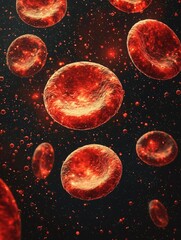 Naklejka premium blood cells Anemia with blood cells illustration red blood platelets