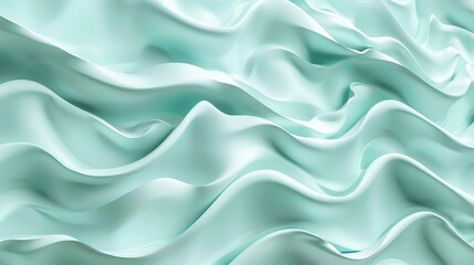 Obraz premium Abstract 3D background with soft, flowing, light blue waves.