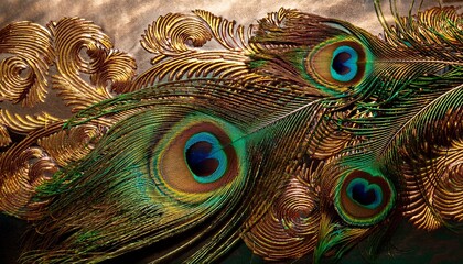 Fototapeta premium peacock feather close up