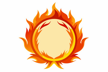 Circle Fire vector frame. burning circle flame frame vector illustration